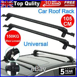 105CM Universal Lockable Aluminium Car Roof Rack Bars No Rail Anti Theft Carrier