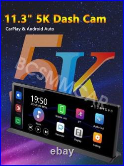 11.3in 5K Dash Cam Car Radio DVR Camera For Apple CarPlay FM Touch Screen BT AUX