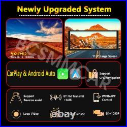 11.3in 5K Dash Cam Car Radio DVR Camera For Apple CarPlay FM Touch Screen BT AUX