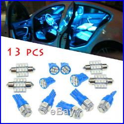 13x Pure Blue LED Lights Interior Package Kit For License Plate Dome Lamp Bulbs