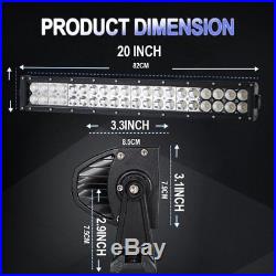 20 120w LED Light Bar Combo Driving Light + 218W Work Light + Harness switch