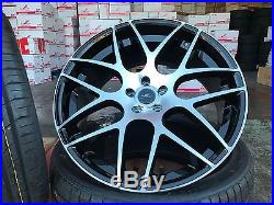 22 New Dtm Black Polished Alloy Wheels + Tyres Bentley Merc ML Gl R Class Glc