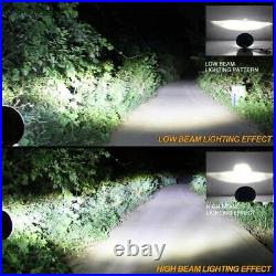 2pcs 7'' Inch LED Headlight Hi/Low Beam Halo Angle Eye For Jeep Wrangler JK TJ