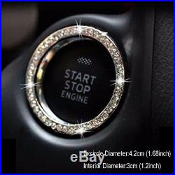 2pcs Auto Car Suv Decorative Accessories Car Button Start Switch Diamond Ring