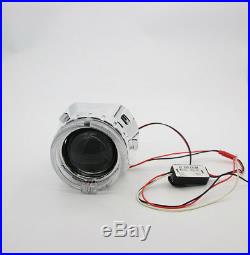 2x 2.5 Angel Eye Bi-Xenon Headlight Projector Lamp Lens withLight Guide&Inverter