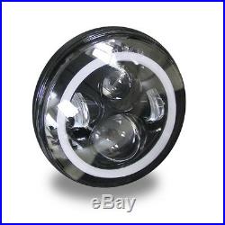 2x 7'' DOT E9 LED High Out Put Head Lights Daylight Halo for land rover defender