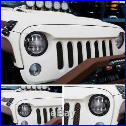 2x 7''Round Cree Dual color LED Headlight High Low Beam For JEEP Wrangler