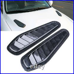 2x Car Hood Scoop Carbon Style Bonnet Air Vent Decorative Accessories Plastic