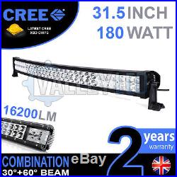 30 180w Curved Cree LED Light Bar Combo IP68 Driving Light Off Road 4WD Boat