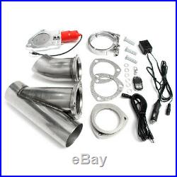 3'' 76mm Electric Exhaust Catback Downpipe E-Cut Cutout Valve Kit Remote System