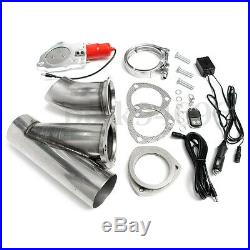 3 76mm Electric Exhaust Valve Catback Downpipe System E-Cut Kit Remote Control