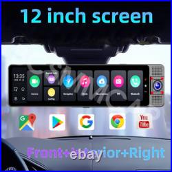 3 Lens Car DVR Camera GPS Android Car Rearview Mirror Camera Dash Cam WIFI 4+64G