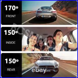 3 Lens Car DVR Camera GPS Android Car Rearview Mirror Camera Dash Cam WIFI 4+64G