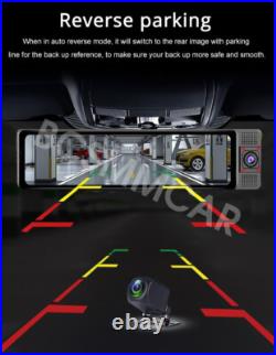 3 Lens Car DVR Camera GPS Android Car Rearview Mirror Camera Dash Cam WIFI 4+64G