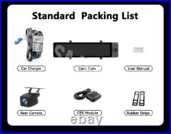 3 Lens Car DVR Camera GPS Android Car Rearview Mirror Camera Dash Cam WIFI 4+64G