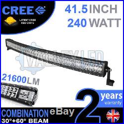 40 240w Curved Cree LED Light Bar Combo IP68 Driving Light Off Road 4WD Boat