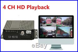 4CH Car Vehicle Bus School Bus Camera High D CCTV kit Recorder SD Card Remote