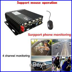4CH Channel AHD Car Mobile DVR SD 3G Wireless GPS Realtime Video Recorder+Remote