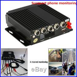 4CH Channel AHD Car Mobile DVR SD 3G Wireless GPS Realtime Video Recorder+Remote