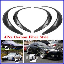 4Pcs Carbon Fiber Style Car Body Fender Flares Kit Flexible Durable Polyurethane