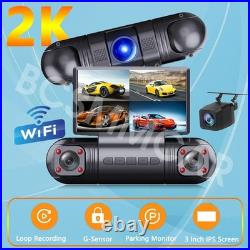 4 Lens Dash Cam 2K+1080p WIFI Car Recorder Camera 170° Wide Angle Night Vision