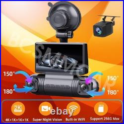 4 Lens Dash Cam 2K+1080p WIFI Car Recorder Camera 170° Wide Angle Night Vision