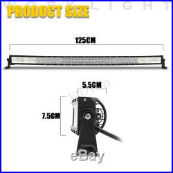 50 Inch 1560W LED 5D Curved Work Light Bar Combo Driving Offroad Lamp Car