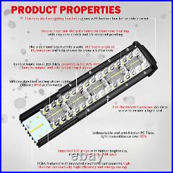 52 Straight LED Light Bar Driving Lamp Wiring Kit Flood Spot Offroad 4'' Pods