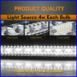 52 Straight LED Light Bar Driving Lamp Wiring Kit Flood Spot Offroad 4'' Pods