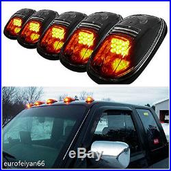 5 Pcs Black Smoked Lens Amber Car SUV Cab Roof Marker Running Lamp Deocr Lights