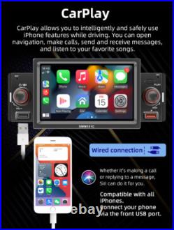5in 1 Din Carplay Android Auto Radio Car Stereo MP5 Player Mirror Link WithCamera