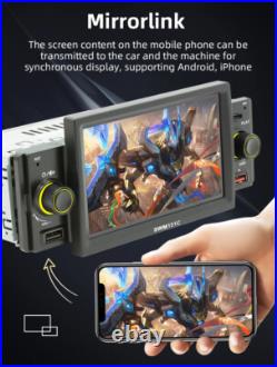 5in 1 Din Carplay Android Auto Radio Car Stereo MP5 Player Mirror Link WithCamera