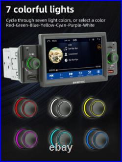 5in 1 Din Carplay Android Auto Radio Car Stereo MP5 Player Mirror Link WithCamera
