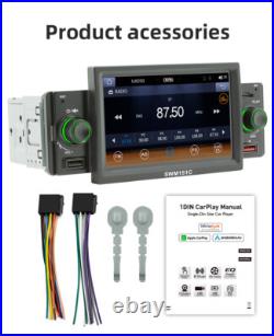 5in 1 Din Carplay Android Auto Radio Car Stereo MP5 Player Mirror Link WithCamera