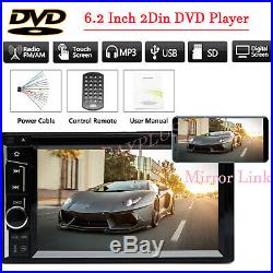 6.2'' Car Double Din In Dash DVD CD Player Radio Stereo Mirror-GPS SAT NAV Came