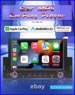 6.2 Inch Touch Screen Car Portable For Apple CarPlay Android Auto WithRear Camera