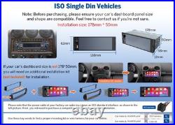 6.36 Car Stereo 1DIN Wireless Apple CarPlay Android Auto SatNav + Backup Camera