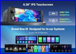 6.36 Car Stereo 1DIN Wireless Apple CarPlay Android Auto SatNav + Backup Camera