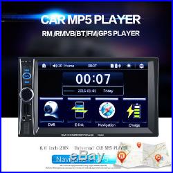6.6'' HD Car MP5 Unit GPS Navigation Bluetooth 2 Din Stereo Autoradio Rear View
