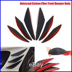 6pcs Carbon Fiber Front Bumper Body Fins Spoiler Canards Splitter-Kit Universal