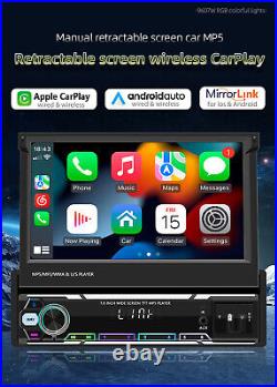 7IN Single Din CarPlay Car Stereo Radio Bluetooth MP5 Player Touch Screen WithCam