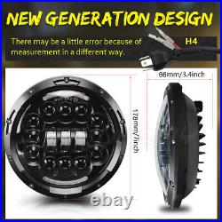 7Inch Round LED Headlight Halo Angle Eyes for Jeep Wrangler Truck Off Motorcycle