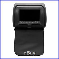 7 Car Headrest Monitors DVD Player Games Headphone Black withHeadset USB/IR
