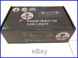 7 LED Headlights BLACK x2 DOT E Approved Defender 90 110 FREE Reverse LED 734B