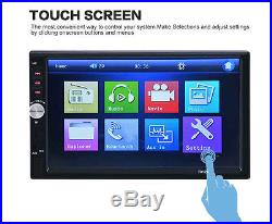 7 Touch In Dash Stereo Car MP5 Player Bluetooth FM Radio TF/USB 2 Din+ Camera