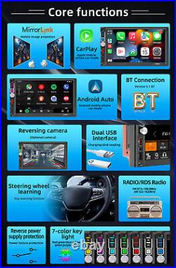 7in 2DIN Car Stereo CarPlay Android Auto Bluetooth Mirror Link MP5 Player WithCam