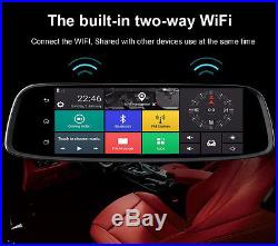 8'' 4G Touch Autos DVR Camera Rearview Mirror GPS Bluetooth Wifi Video Recorder