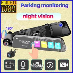 9.66 HD Mirror Dash Cam Car DVR Video Recorder With Front Interior Rear Camera
