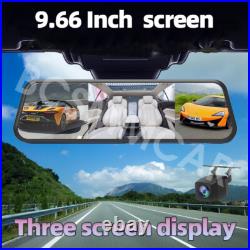 9.66 HD Mirror Dash Cam Car DVR Video Recorder With Front Interior Rear Camera