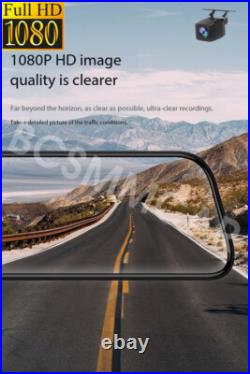 9.66 HD Mirror Dash Cam Car DVR Video Recorder With Front Interior Rear Camera